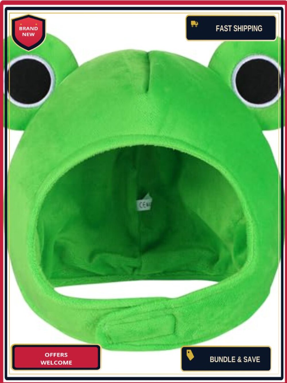Plush Frog Hat Adult One Size Fits Most Funny Cosplay Costume Headwear